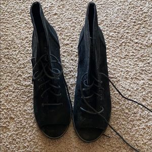 sueded peeptoe heels